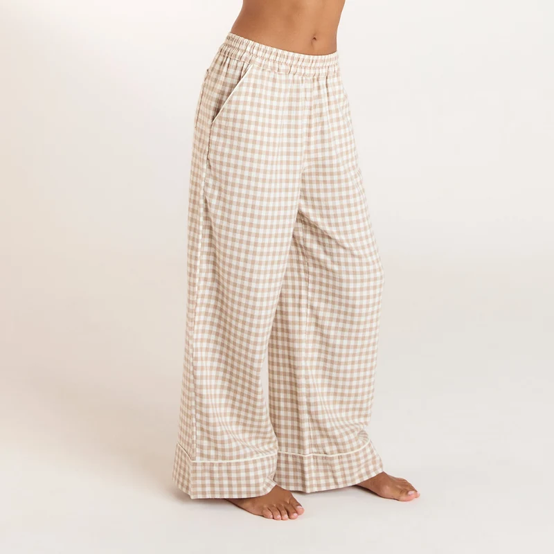 Gingham Pyjamabyxor - Beige