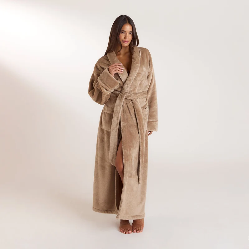 Lãng Fluffig Morgonrock - Beige