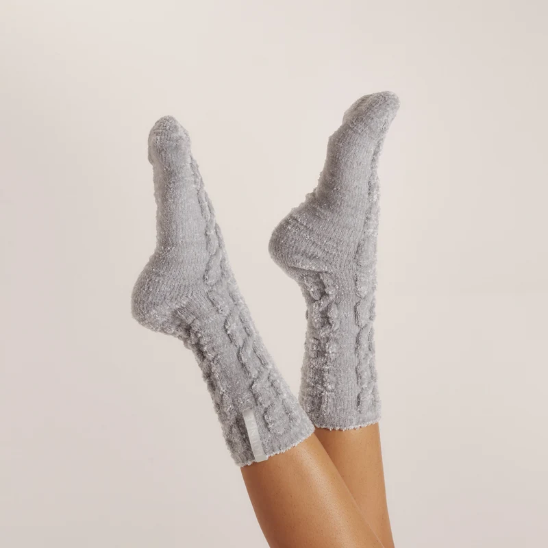 Chenille Stickade Strumpor - Frostfärg