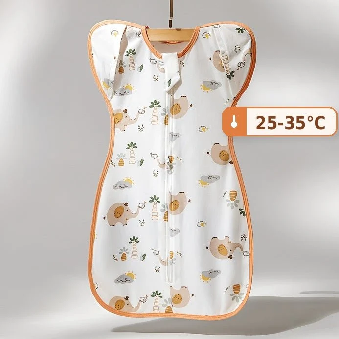 Sommer tynd 2 i 1 Babysvøb og Baby Sovepose til 25-35°C - Elefant