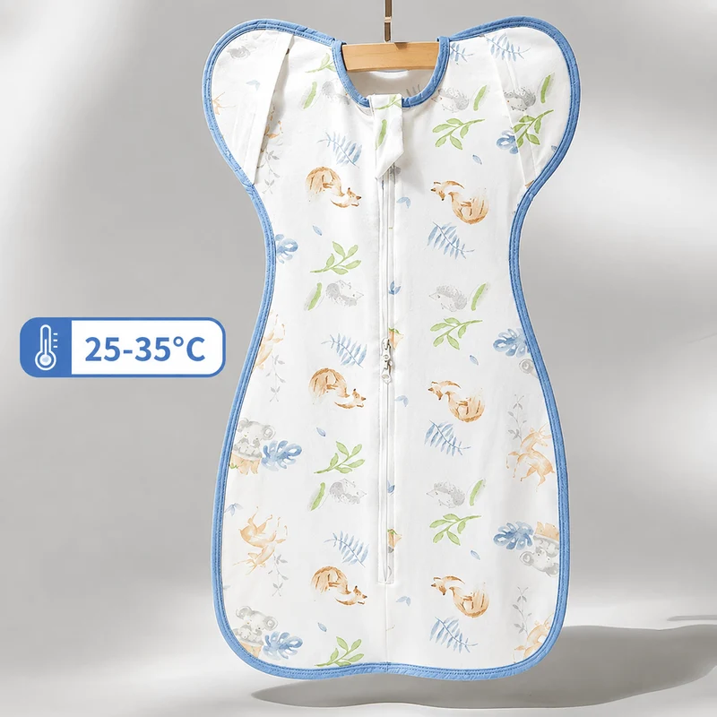Sommer tynd 2 i 1 Babysvøb og Baby Sovepose til 25-35°C-ræv