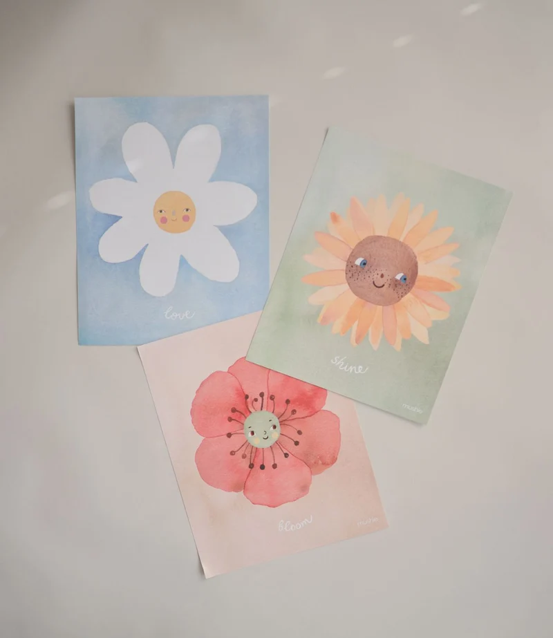 MUSHIE Floral Poster Set (Bloom/Love/Shine)