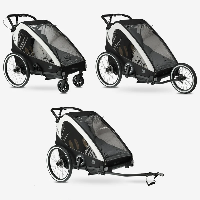 Lyxig cykelkärra V2 – Promenadvagn – Joggingvagn Cream