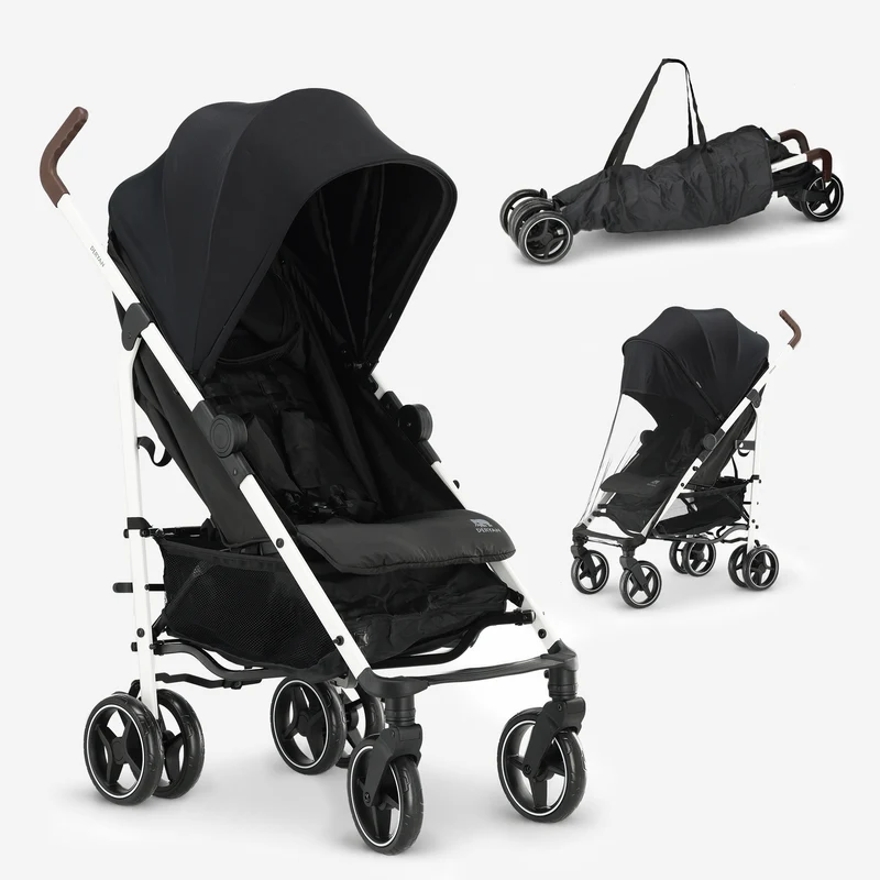 Bobbie Paraplu Buggy upp till 22 kg – Vit ram/svart