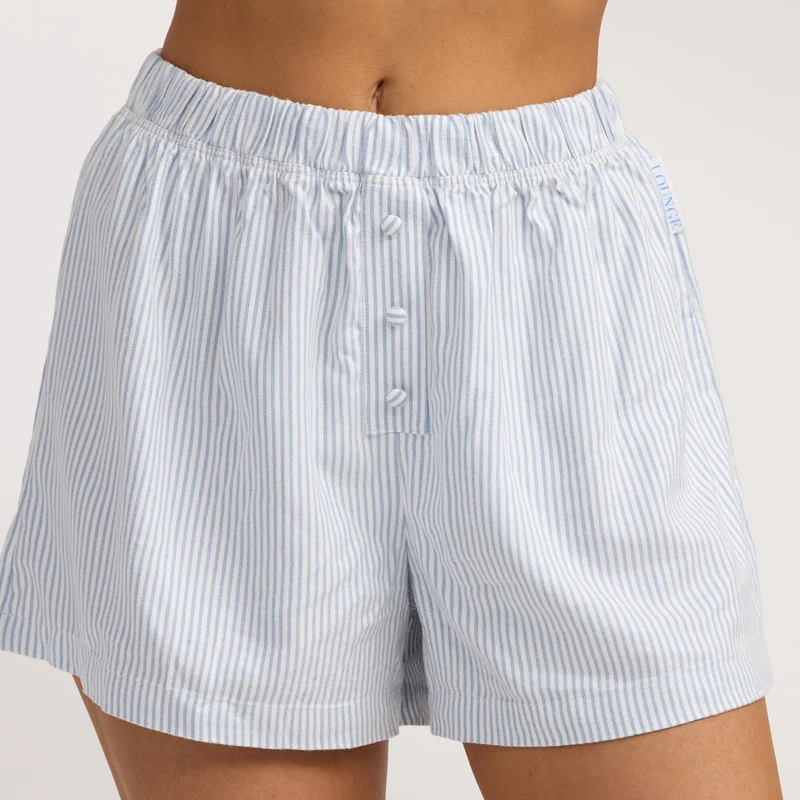 Woven Stripe Pyjamashorts - Blå Stripe