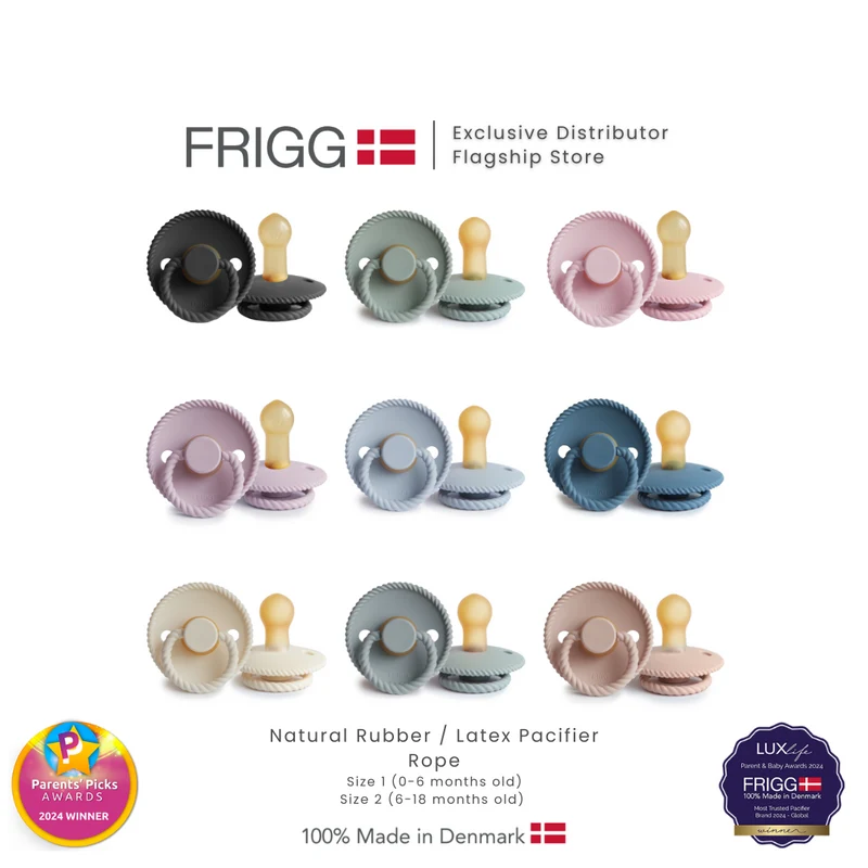 FRIGG Rope Natural Rubber Baby Pacifier (Single Pack)