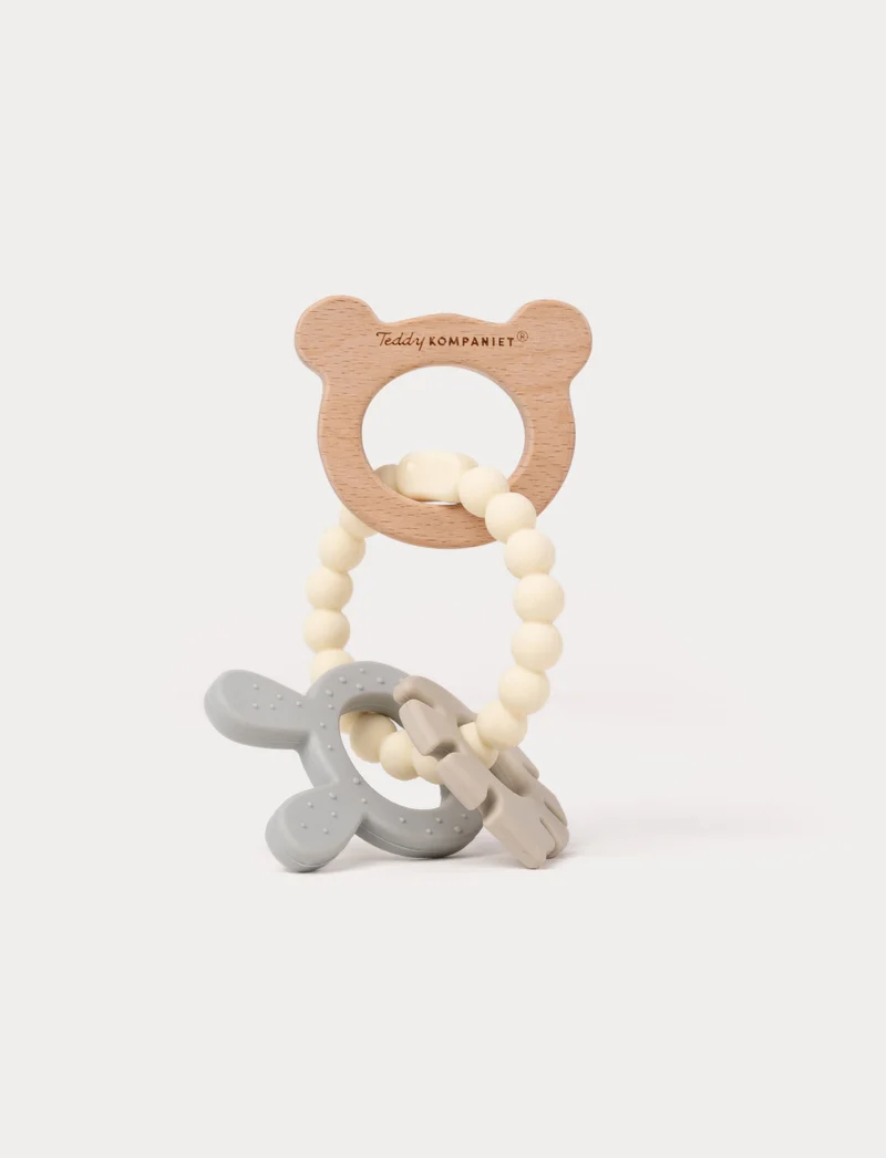 Teething Ring in Silicone & Wood
