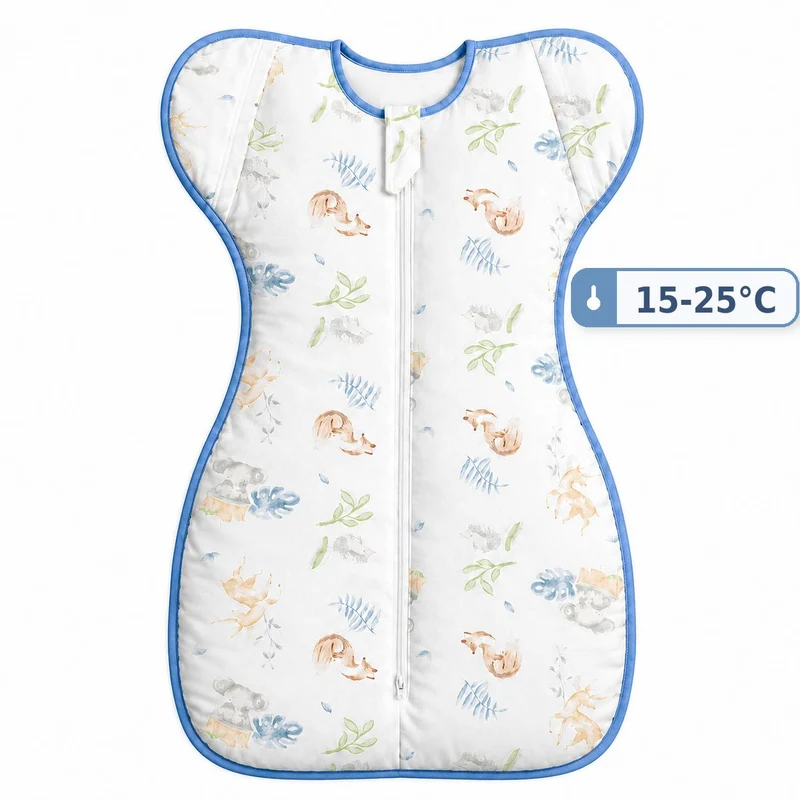 2 i 1 nyfødt babysvøb/baby sovepose str.(0-12.5kg.) til 15-25°C-ræv