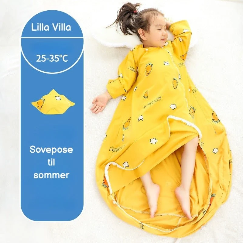 Sovepose til sommer 25-35°C til baby/børn(Str.9mdr.-6år)-gulerod