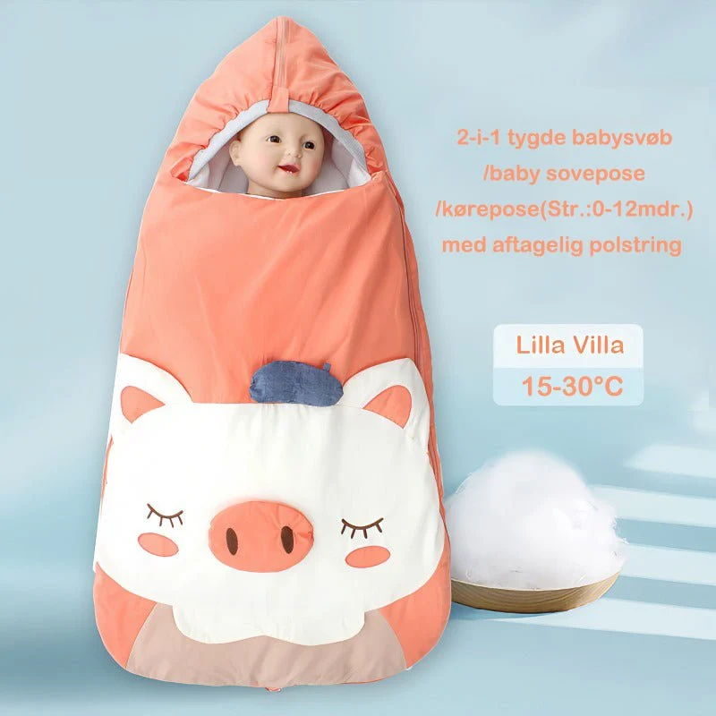 2-i-1 kørepose med aftagelig polstring, 0-12 mdr. – 15-30°C, orange