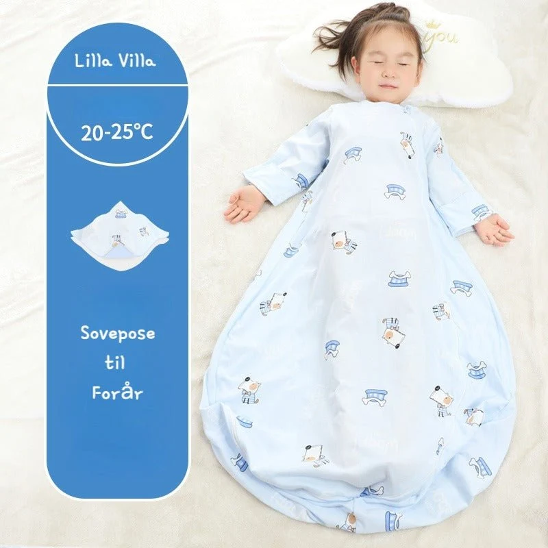 Sovepose til 20-25°C til baby/børn(Str.:9mdr.-6år) med aftagelige ærmer-hund