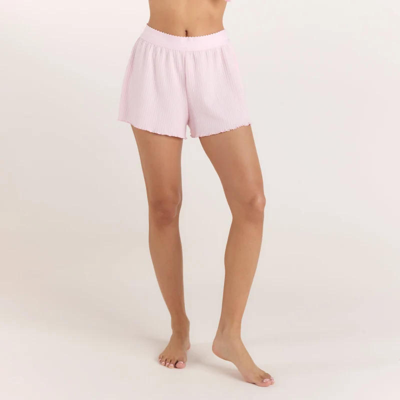 Soft Waffle Pyjamashorts - Rosa