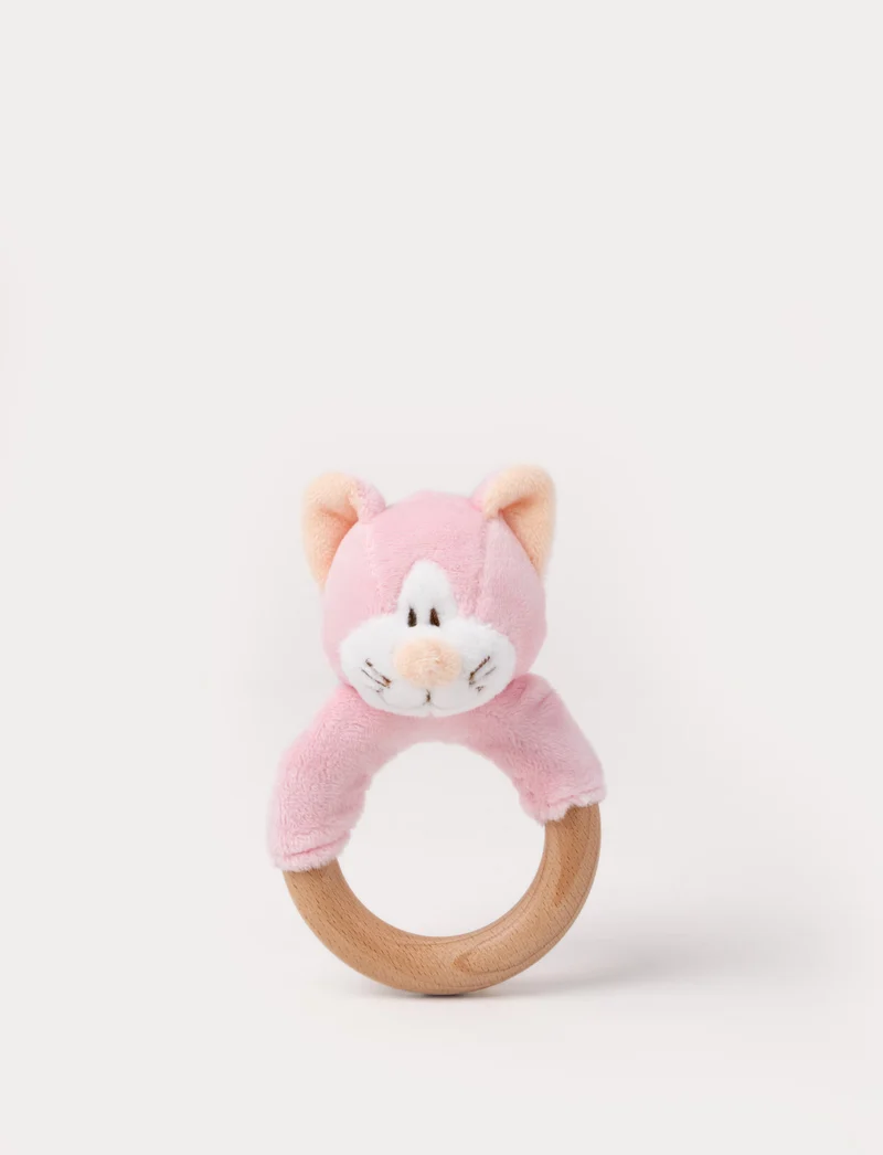 Diinglisar, Rattle with Wooden Ring, Cat