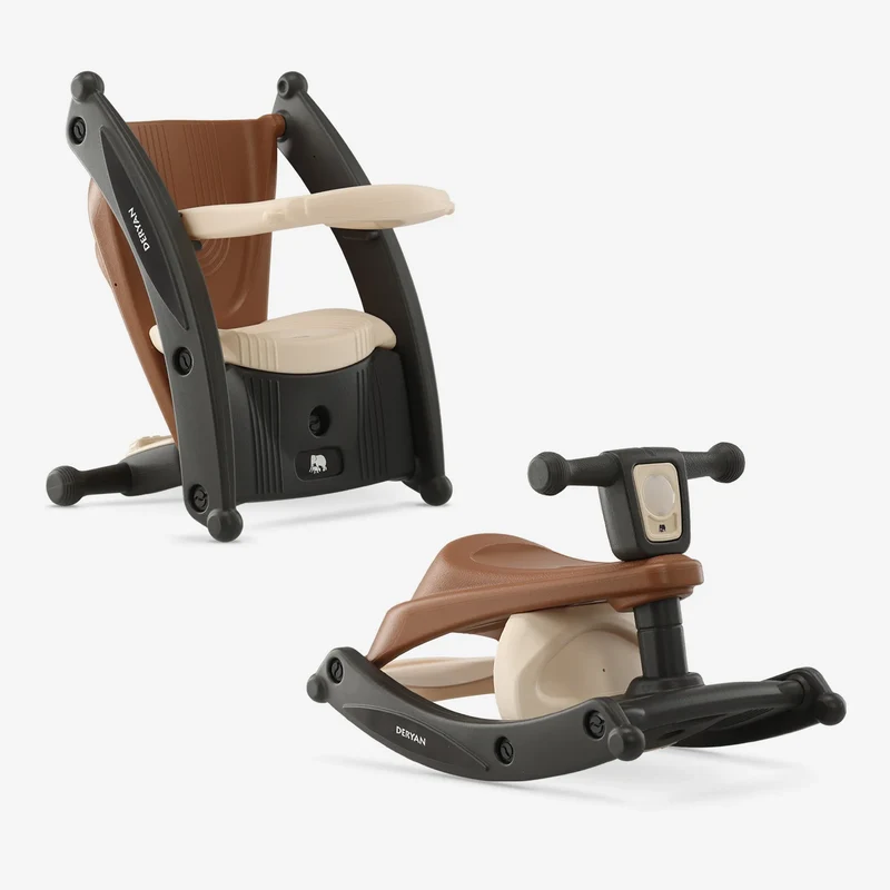 Tobi 2-i-1 stol och gungstol - Brun/Cream