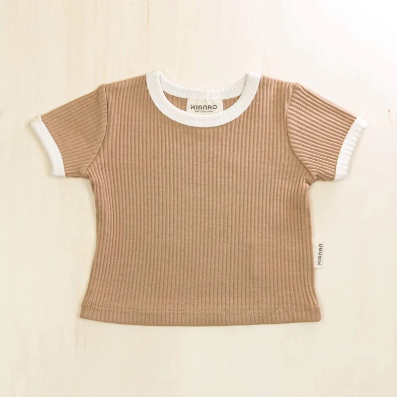 Organic Baby Shirt Retro Ringer Tee Soft Ribbed Cotton