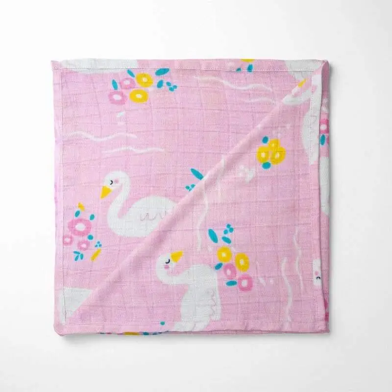 Bamboo Baby Blanket | Soft Breathable Organic | Swan Pattern