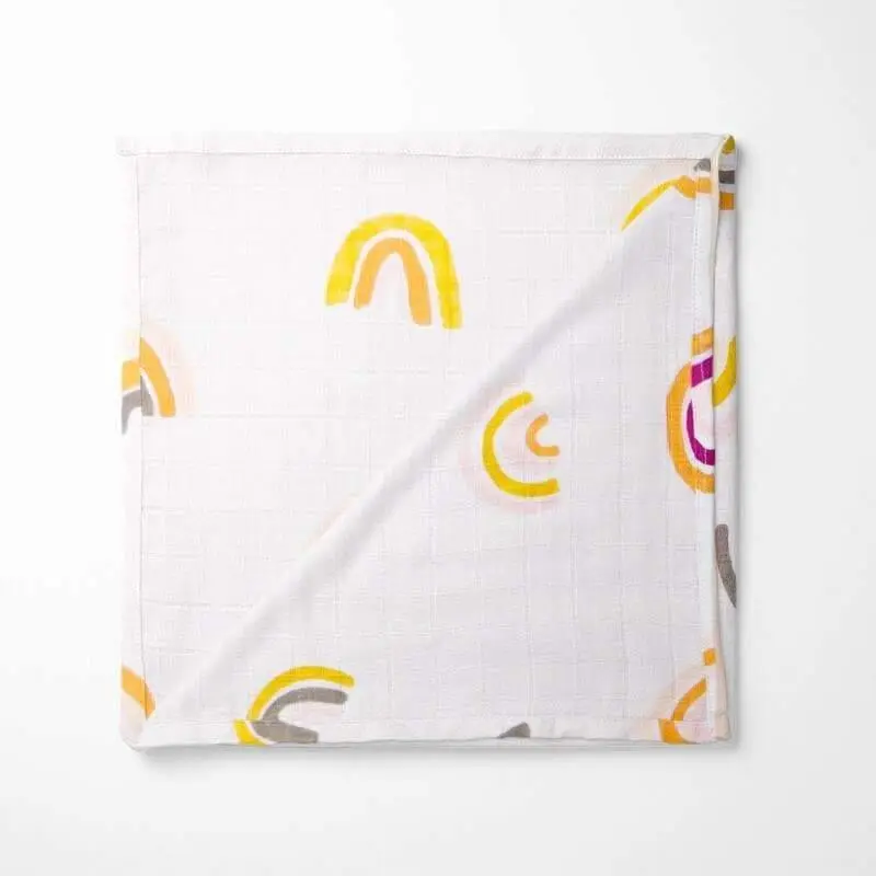 Organic Bamboo Baby Blanket | Soft Breathable Rainbow Pattern