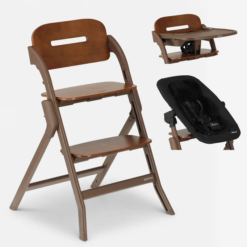 Oak Luxe barnstol med gungfunktion – mörkbrun
