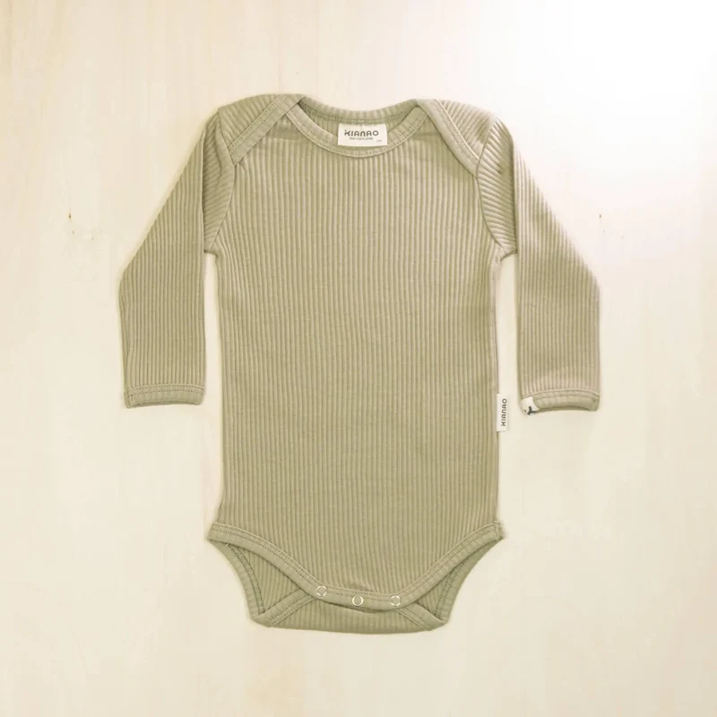 Long Sleeve Organic Cotton Baby Bodysuit Soft Infant Essential