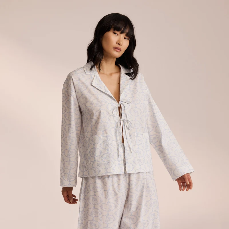 Pyjamasskjorta i Bomull - Blue