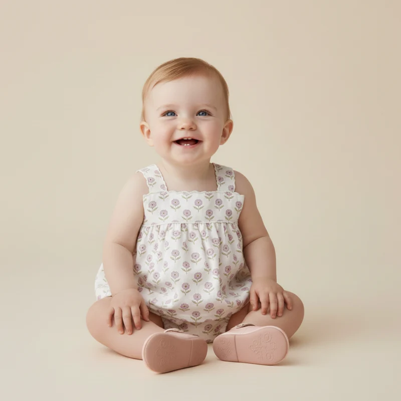 Organic Scalloped Top & Bloomers Set - Lavender