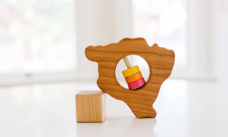 Hawaii State Big Island Wooden Baby Rattle™