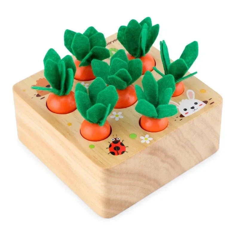 Wooden Board With Wooden Carrots Educational toys