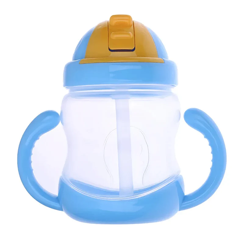 280ml Capacity Feeding Bottle With Handles & Straw
