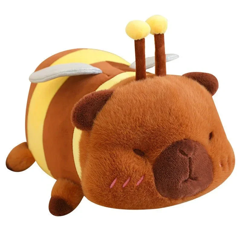 Bee-Capybara And Bee-Shiba Inu Doll Plush Toys With Plush Honey Jar