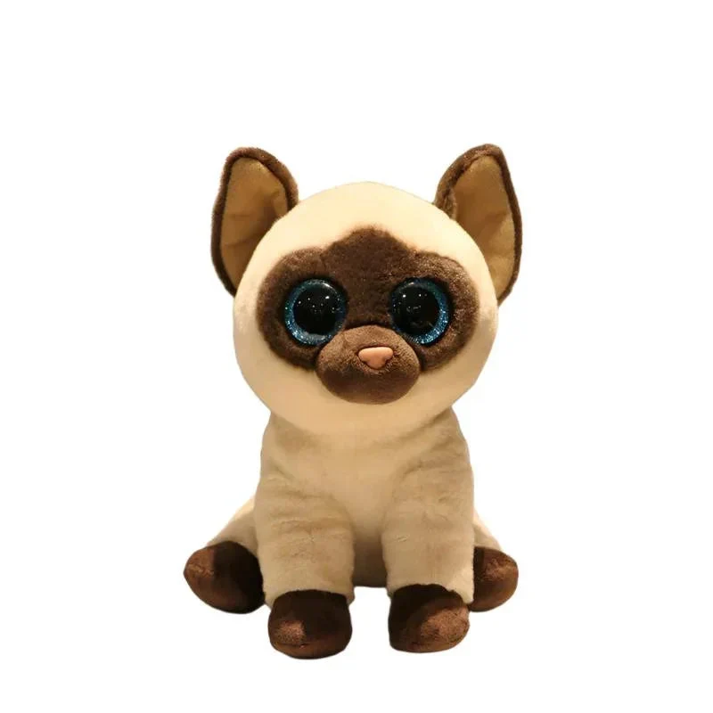 Cute Siamese Cat With Big Eyes Stuffed Animal Doll Plush Toy
