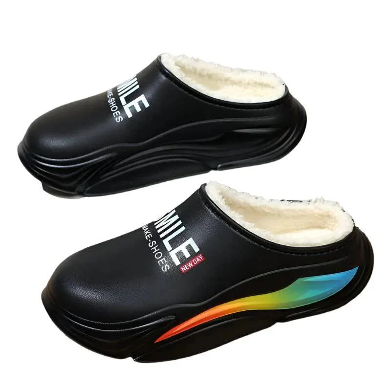 Men's Warm Waterproof Non-Slip Indoor Outdoor Slippers