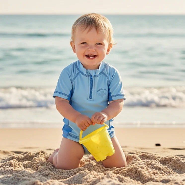 Bade-T-Shirt kurzarm Blue Whale | Little Dutch