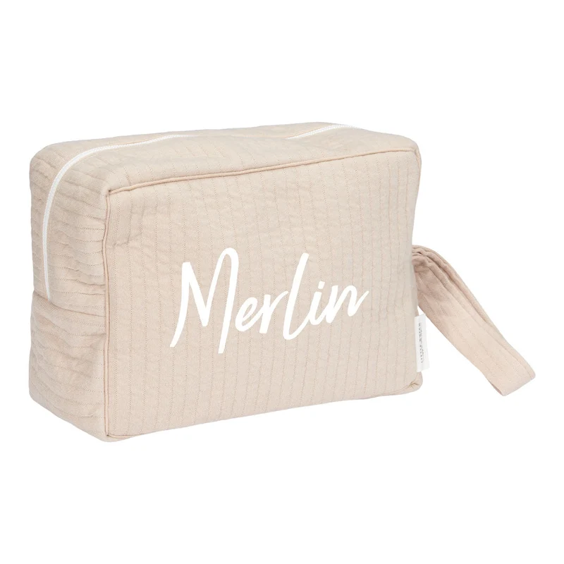 Little Dutch Pflegetasche Pure Beige groß – optional mit Name