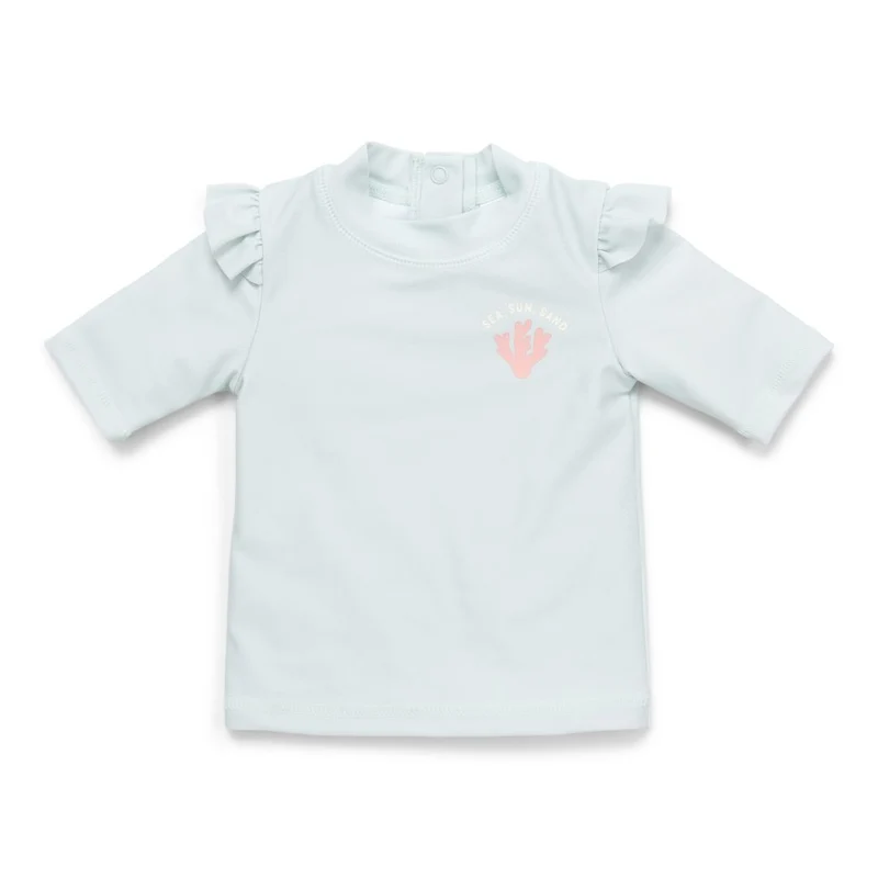Bade-T-Shirt Sea Green mit Rüschen für Kinder