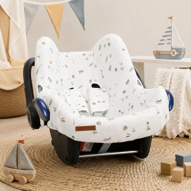 Babyschalenbezug Sailors Bay Weiß | Little Dutch