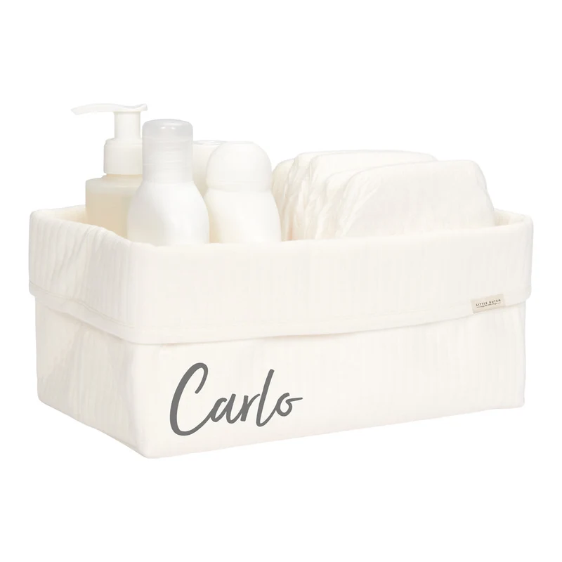 Pflegekörbchen Pure Soft White 25×15×15 cm | Little Dutch