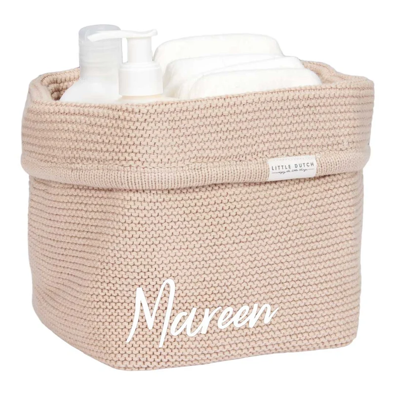Pflegekörbchen Strick Beige klein | Little Dutch