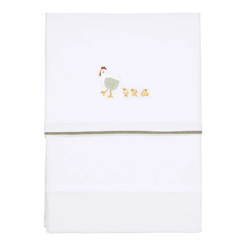 Wiegelaken bestickt 70 x 100 cm - Little Farm | Little Dutch