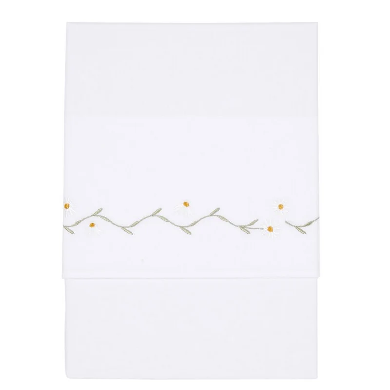 Kinderbettlaken Daisy bestickt 110 × 140 cm | Little Dutch