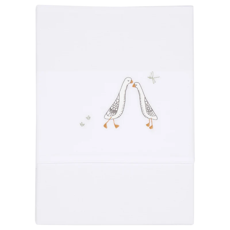 Kinderbettlaken Little Goose bestickt 110 x 140 cm | Little Dutch