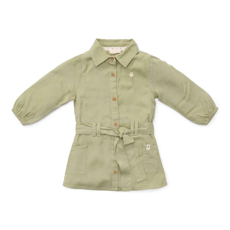 Langarm-Kleid Grün Little Farm Gr. 74–104 | Little Dutch
