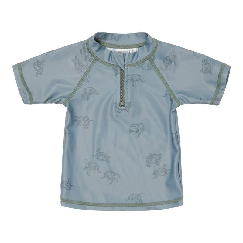 Badeshirt Turtle Island Olive kurzarm | Little Dutch
