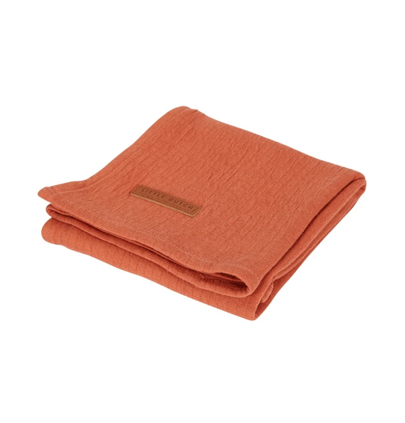 Musselintuch Pure Rust 120 × 120 cm | Little Dutch