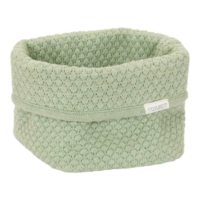 Pflegekörbchen gestickt klein - Pure Sage | Little Dutch