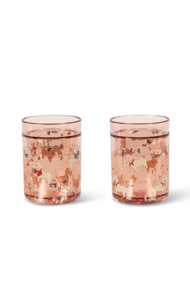 2 Pack Glitter Cup - Woof Letter Rose