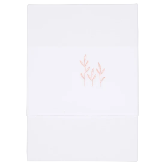 Kinderbettlaken Wild Flowers bestickt 110 x 140 cm, pink | Little Dutch