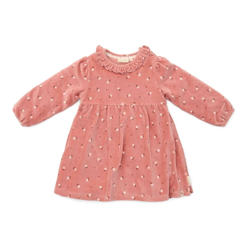 Kleid langärmlig Warm Rose Flowers – Little Farm | Little Dutch