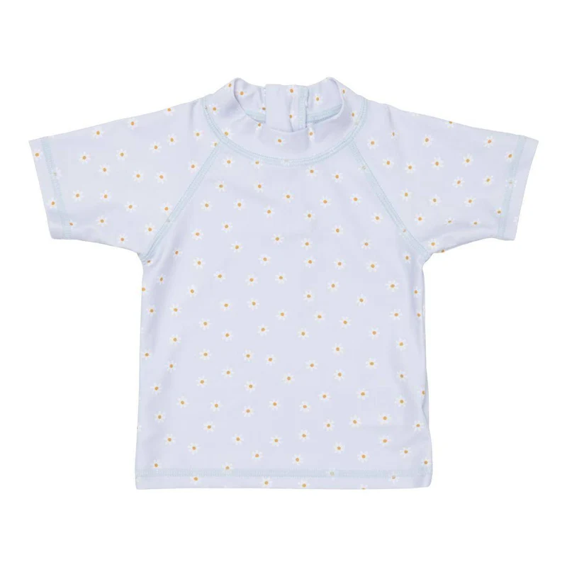 Badeshirt kurzarm Daisies Blue | Little Dutch