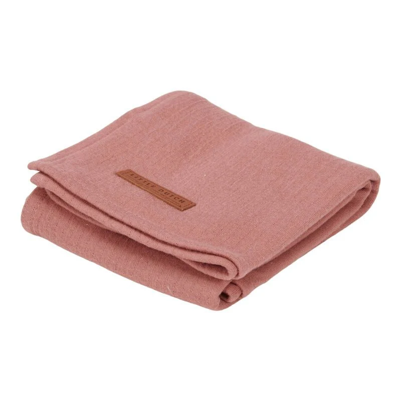 Musselintuch Pure Pink Blush 120 × 120 cm | Little Dutch