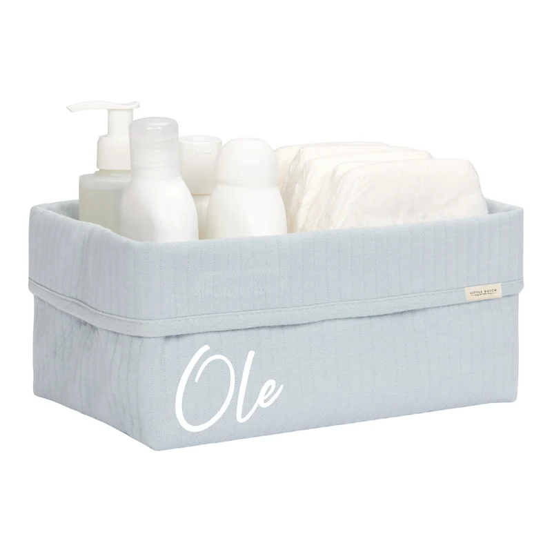 Pflegekörbchen Pure Soft Blue personalisierbar | Little Dutch